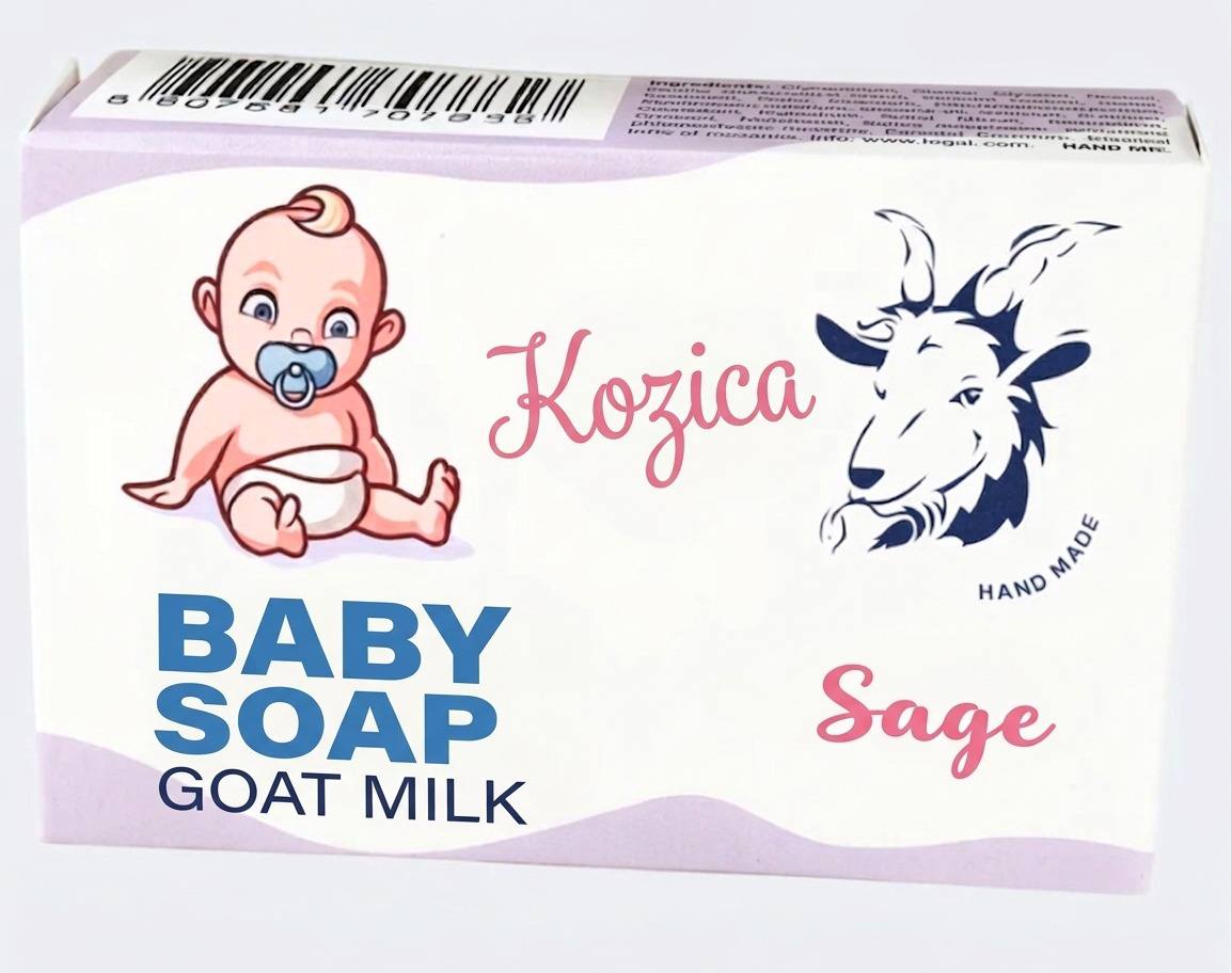 Kozica Handmade Natural Baby Soap with Goat Milk and Sage for sensitive skin