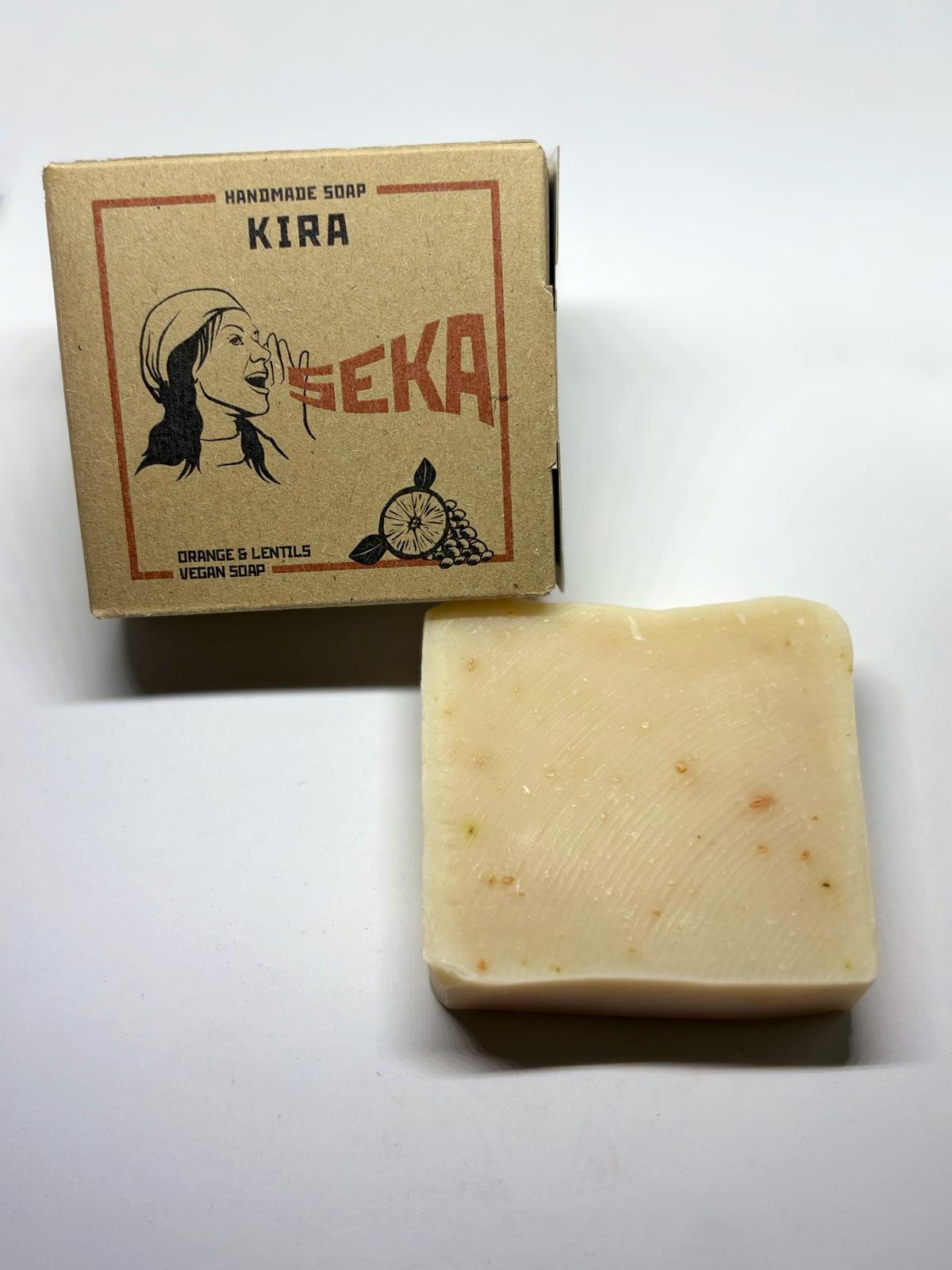 Seka Natural Vegan Handmade Soap with Orange & Red Lentils